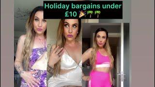 Girls Holiday  dress ideas under £10 pretty little thing boohoo mini dress haul size 12 14