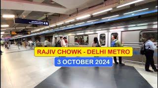 Rajiv Chowk Delhi Metro Station 3 October ||  Alternate Day Delhi Metro Video