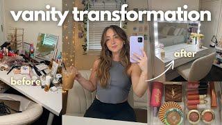 BUILDING MY DREAM MAKEUP VANITY + TOUR | deep cleaning, decluttering, & organizing my makeup