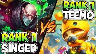 RANK 1 SINGED VS. RANK 1 TEEMO TOP | BATTLE OF THE ANNOYING ONE TRICKS