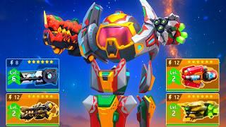 Surge with Pulse Cannon 8, Hellfire 12, Hornet 12, Blast RPG 12 - Mech Arena