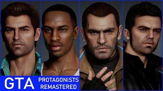 GTA Claude, Tommy Vercetti, Carl Johnson and Niko Bellic Remastered (Real Time) - Next Gen Graphics