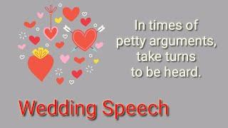 Wedding Speech Sample