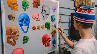 This Never Ending Skull Painting Almost Killed Me!