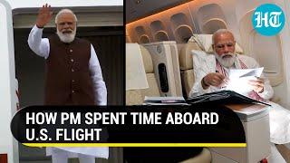 PM Modi's picture aboard flight to the US shows why he's called a 'workaholic'