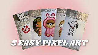 5 EASY PIXEL ART IDEAS ⭐️️ 1 MINUTE!