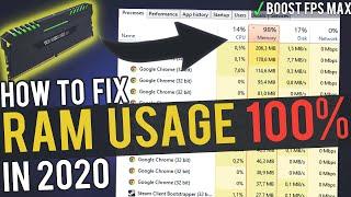 How To Fix 100% RAM Usage While Gaming  Fix High RAM Usage | Windows 10 | 2020!