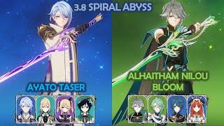 C0 Ayato Taser & C0 Alhaitham Nilou Bloom - Spiral Abyss 3.8 - Genshin Impact