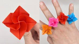 Paper ROSE RING  How to make a paper rings