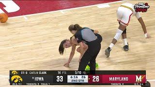  Caitlin Clark Gets Wind Knocked Out After Taking Shoulder, Furious No Foul Called | Iowa Hawkeyes