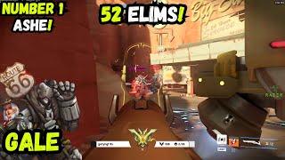 52 ELIMS! HUMAN AIMBOT - GALE - OVERWATCH 2 SEASON 13 TOP 500 ASHE