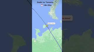 Delhi to Toronto ️| Flight route #travel #flight #aviation #delhi #canada