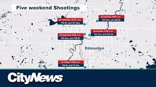 Edmonton sees 5 shootings in 1 weekend