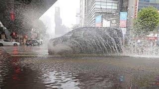 Tokyo,japan, get ready! Typhoon talas is approaching. Flooding in Shizuoka