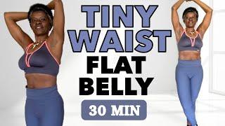 SMALLER WAIST & FLAT BELLY 30 Min Standing  Home WorkoutNO JUMPING