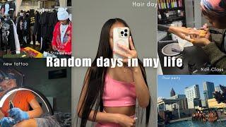 VLOG: Random days in my life…(Hair day , Pool party , New Tattoo , Nail Class & More )