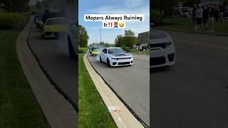 WideBody Charger Does Burnout Leaving Dayton Cars And Coffee!