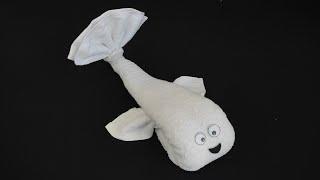 Towel Marine Whale | How to make towel animals | Towel folding origami | towel art