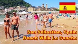 San Sebastian, Spain  ️ Spanish Beach Walk Playa de la Concha (HD) uncut