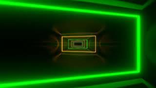 Green and Orange Glow Neon Frame Corridor Background VJ Loop in 4K