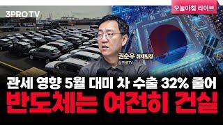 관세 영향 5월 대미 차 수출 32% 줄어…반도체는 여전히 건실 f. 삼프로TV 권순우 취재팀장 [뉴스3]