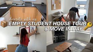 EMPTY STUDENT/UNI HOUSE TOUR || uni move in day & decorating the room