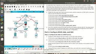 9.3.1.1 Cisco Packet Tracer 7.2 - Configuring ASA Basic Settings and Firewall Using CLI