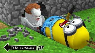 Where the PENNYWISE DRAGGED the MINION in MINECRAFT ? Secret Tunnel UNDER HOUSE