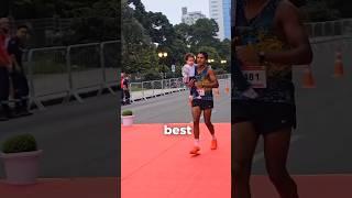 He was about to win the marathon but