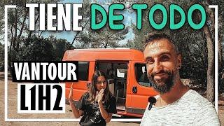 La CAMPER más PEQUEÑA  L1H2 con Baño, ducha interior, cama eléctrica y hasta MICROONDAS [Van Tour]