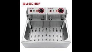 Bếp chiên nhúng điện đôi Marchef EF-83, dung tích 20L, cảm biến nhiệt độc lập