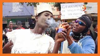 Shocking moment a protester in Nyeri, Kenya inhaled tear gas directly from a canister