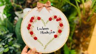 Hoop Decoration | Embroidery Heart Pattern | Tutorial | Embroidery by afeei