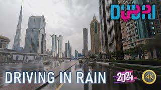 Raining in Dubai  Driving Tour in Rain [4K] Amazing Skyscrapers (March 2024)