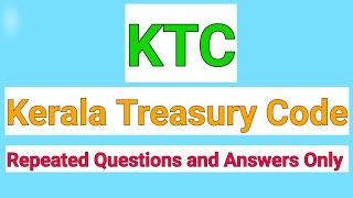 Kerala Treasury Code KPSC Department Test Previous Questions and Answers Only #ksr #kpsc