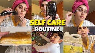 SELF CARE ROUTINE ‍️|| Laser Machine || Desi Ghee Banaya ‍| Uper Portion Ki Safai | Hira Adeel