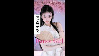 Beautiful woman | Under the peach tree | Peach Blossom Fan Dance | Dance_Girl_acbR.2