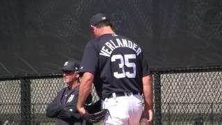 2017 Tigers Spring Training - Justin Verlander Throws Bullpen Session