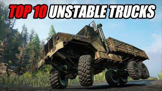 Snowrunner Top 10 most unstable truck | Truck flip compilation