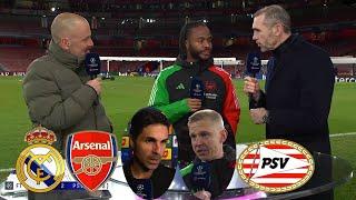 Arsenal vs PSV 2-2(9-3) Arsenal Are Through To UCL Quarter Finals Mikel Arteta & Zinchenko Reaction