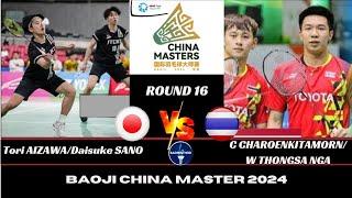 T AIZAWA/D SANO (JPN) vs C CHAROENKITAMORN/W THONGSA NGA (THA)[MD] R16 | BAOJI CHINA MASTER 2024