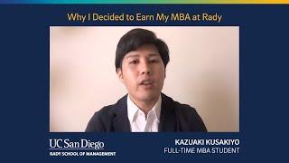 Why is a Toshiba Engineer Earning a Rady MBA?