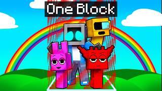 Locked on ONE BLOCK with SPRUNKI in Minecraft!