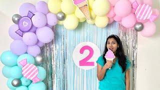 Icecream & Candy Themed Birthday Party Backdrop