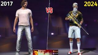 ২০১৭ সালের নুব Raistars | 2017 VS 2024 FREE FIRE OLD YOUTUBER Garena Free Fire