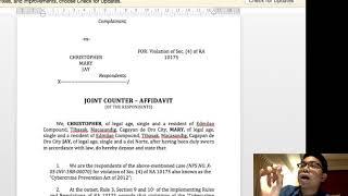 Instructions for Counter Affidavit Making XU LAW EBN