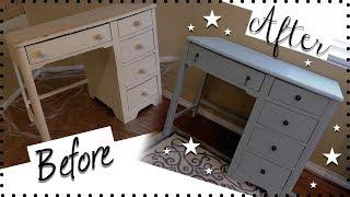 DIY VINTAGE DESK MAKEOVER! HOW TO CHALK PAINT FURNITURE! | How to use Chalk Paint