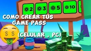 Tutorial de como crear un Game Pass en roblox (gratis) // en teléfono o tablet ‼️