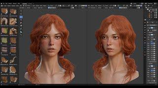 Realistic girl portrait modeling - Blender 4.2