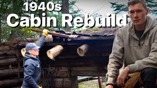 Rebuilding A Log Cabin On Canadian Wilderness Island // S2 Ep 9